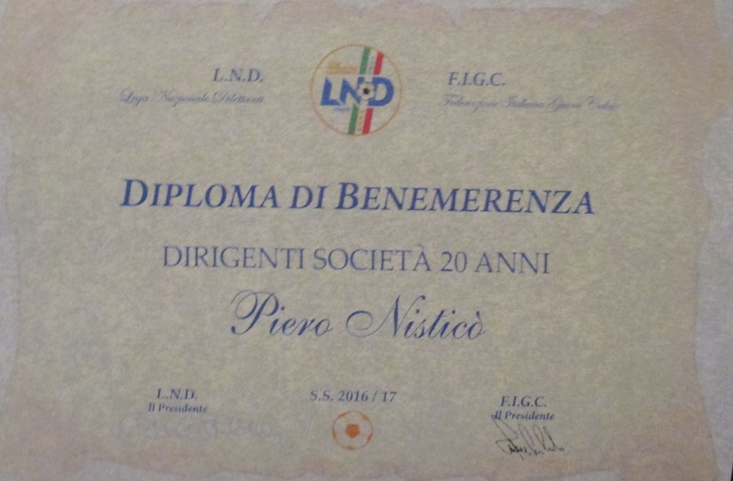 diploma Benemerenza