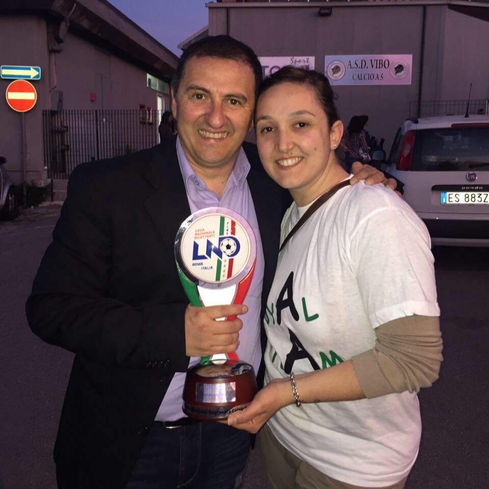 Nicola Mazzocca e Claudia Vetromilo a Vibo dopo la promozione in A nel 2015